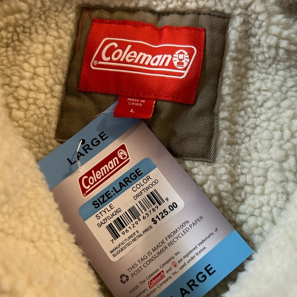 COLEMAN SHERPA LINED WORK WEAR TWILL JACKET - Picture 3 of 6